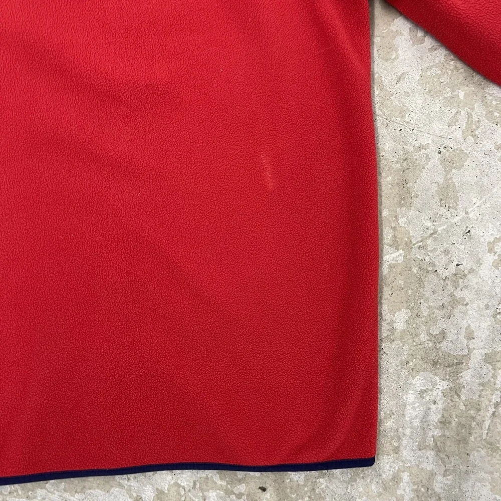 Polo Ralph Lauren Pullover Mens Large Red Fleece‎ Blue Pocket Snap Up Sweater